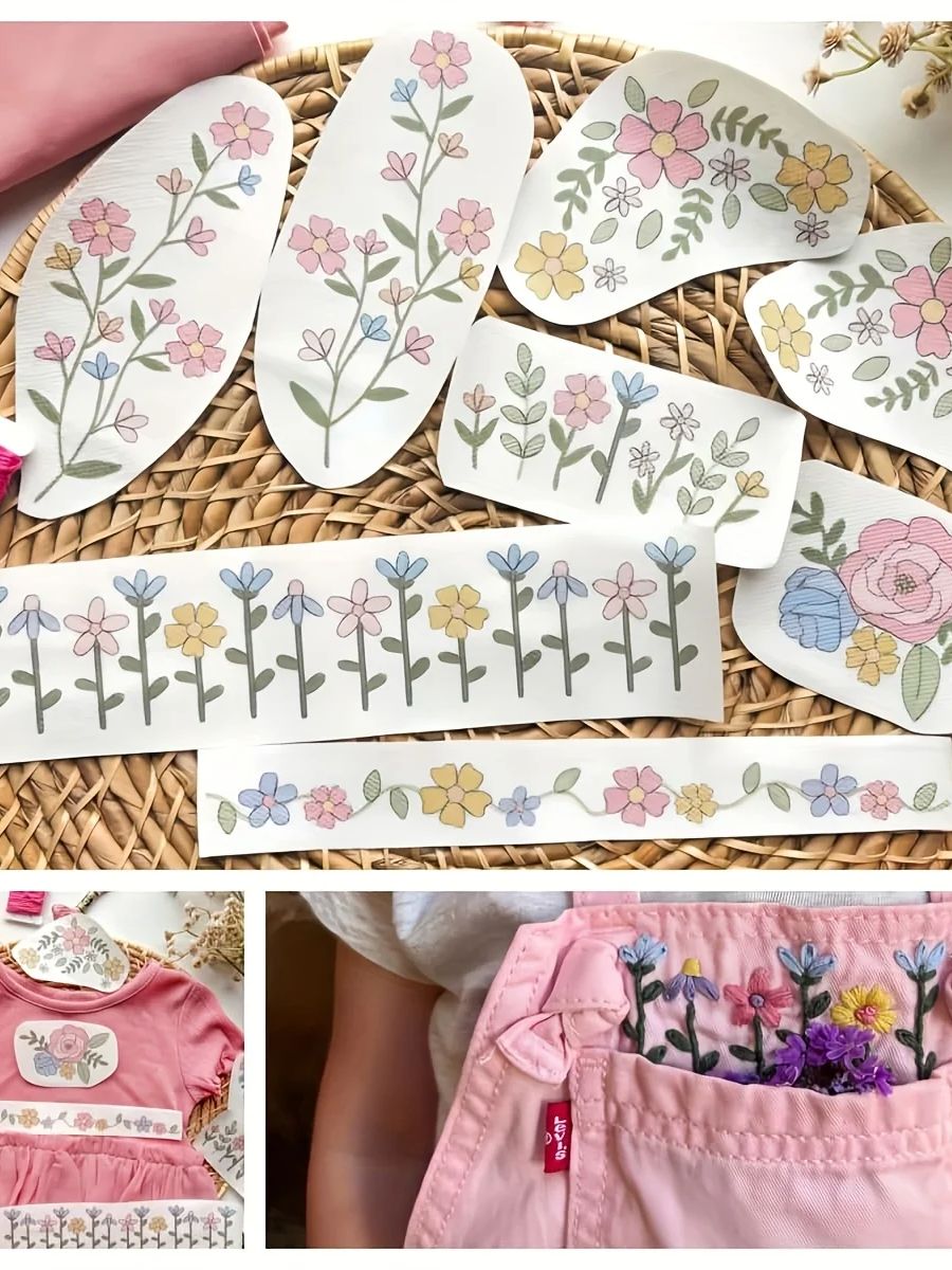 1 Set of 8pcs Colorful Graphic - đánh giá và giá Embroidery Stabilizer Backing